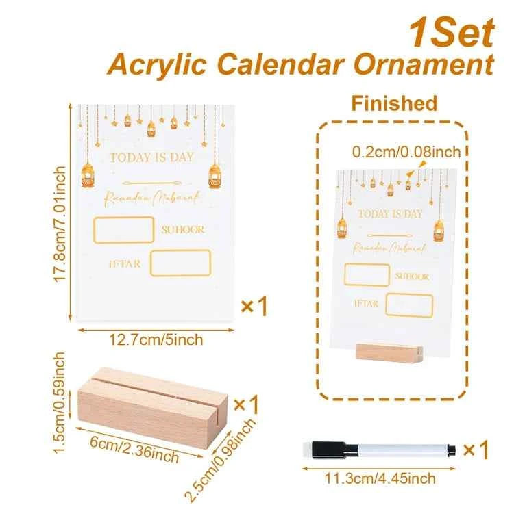 Ramadan Countdown Calendar Eid Mubarak Ornament Ramadan Decoration 2026 For Home Ramadan Kareem Islamic Muslim Party Decor Gifts