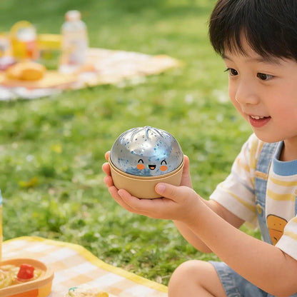 Glitter Dumpling Stress Ball Toy with Smile Face Unique Steamer Base Squeezable Dough Ball Birthday Gift for Girl Boy Adult