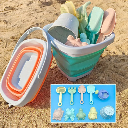 Kids Beach Sand Toys Set | 11-Piece Bucket Shovel Rake Kit for Toddlers & Children