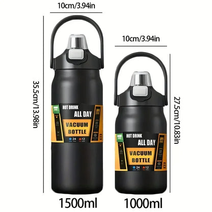 Thermos Vacuum Stainless Cup Thermal Cold Hot Insulated Stainless Steel Water Bottle with Straw Water Bottles