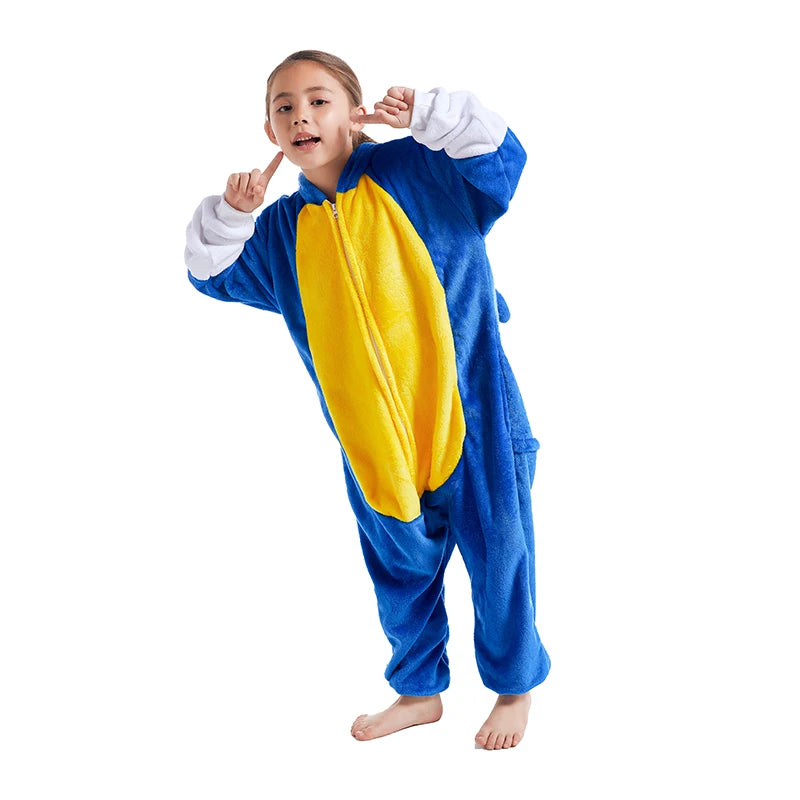 Kids Sonic Kigurumi Onesie Pajamas | Halloween & Christmas Costume