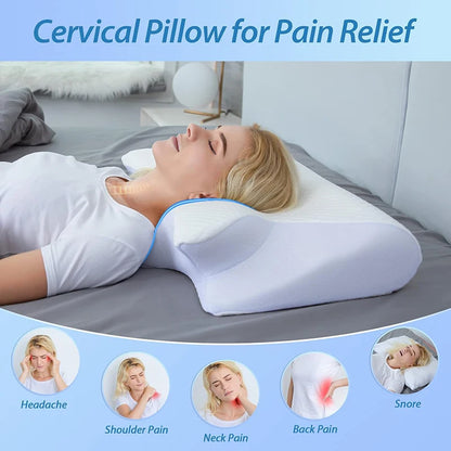 Memory Foam Cervical Pillow | 2-in-1 Ergonomic Neck Support for Better Sleep
