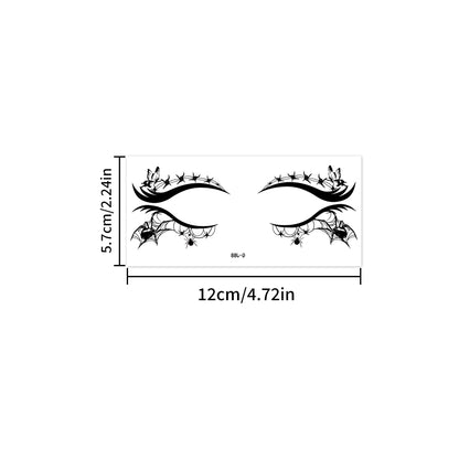Halloween Eye Makeup Stickers – Pumpkin, Spider, Bat & Witch Eyeshadow Sticker Kit (12 pcs)