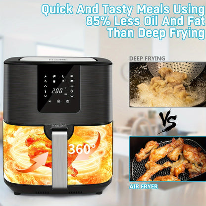 CROWNFUL 7-Quart Air Fryer | 1500W, 8 Preset Modes, Digital Touch Screen