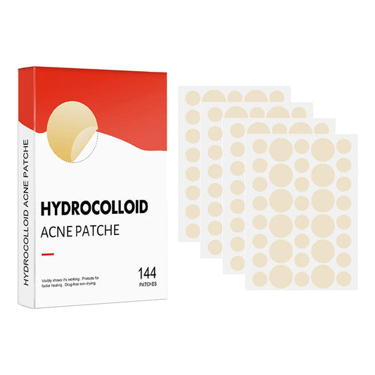 144pcs Hydrocolloid Acne Pimple Patches – 2 Sizes, Invisible Spot Stickers for Face Skin Care | Men & Women