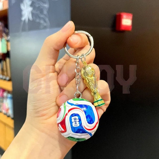 2026 FIFA World Cup Trophy Keychain – Metal Soccer Fan Souvenir | USA Mexico Canada Gift for Football Fans