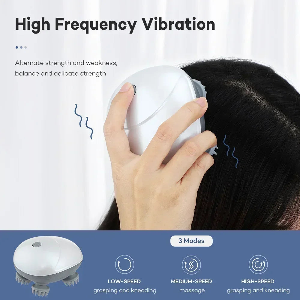 Electric Scalp Massager with Red Light Therapy | Stress Relief & Muscle Tension Tool