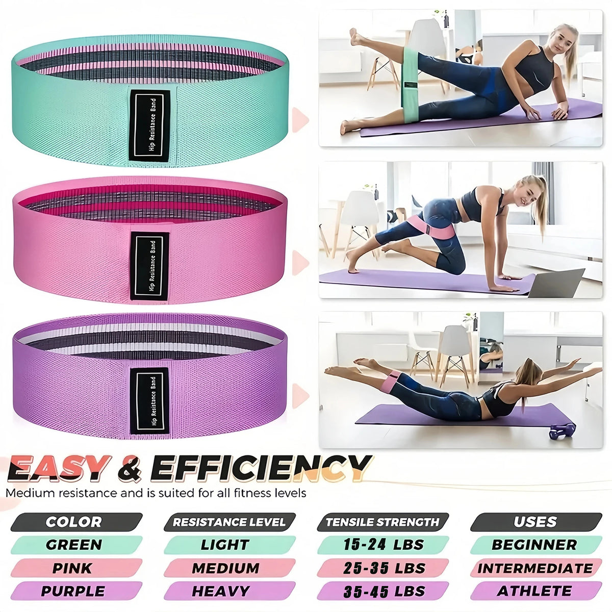 Pilates Ball and Ring Set - 7-Piece Home Workout Kit with Resistance Bands