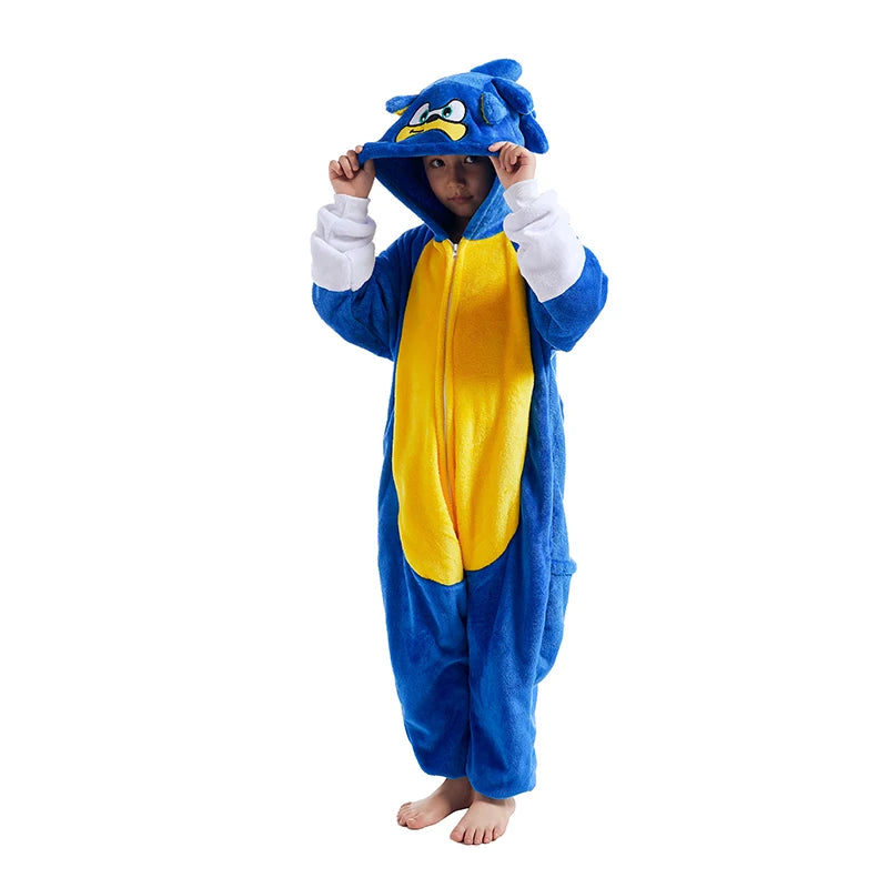 Kids Sonic Kigurumi Onesie Pajamas | Halloween & Christmas Costume