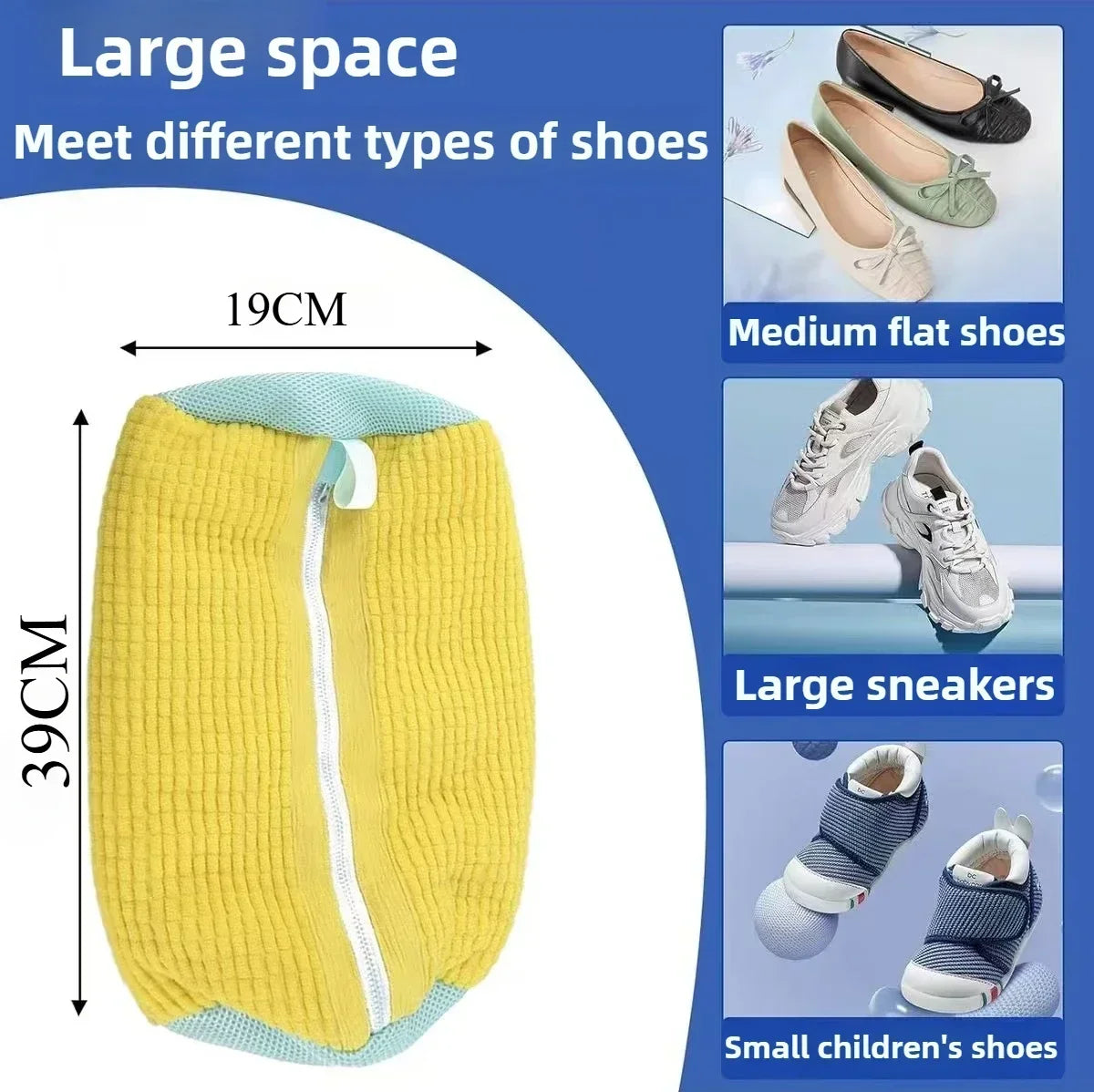 Machine Washable Shoe Laundry Bag – Durable Polyester Wash & Dry Protector