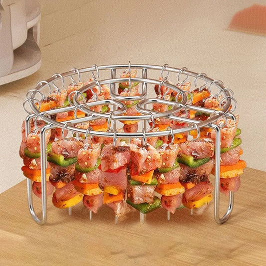 Vertical Skewer Grill Rack | Stainless Steel BBQ & Air Fryer Stand | 12, 24 or 49 Skewers