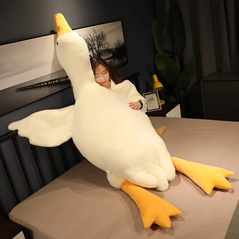 Giant Duck Plush Pillow - Soft Cuddly Stuffed Animal, 50-190cm