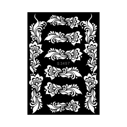 Reusable Henna Stencil for Hand Body Painting Flower Henna Tattoo Template for Women Wedding Festival Body Makeup Tattoo Tools