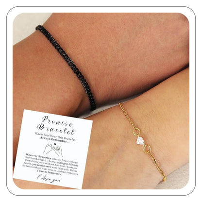 Heart Pendant Couple Bracelet