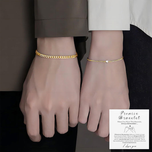 Heart Pendant Couple Bracelet