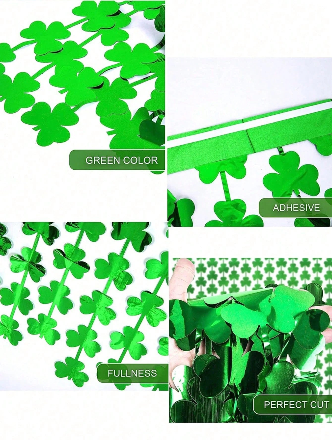 1Pc/2Pcs Clover Garland Backdrop Decorations, Suitable for St. Patrick'S Day Party Background Wall