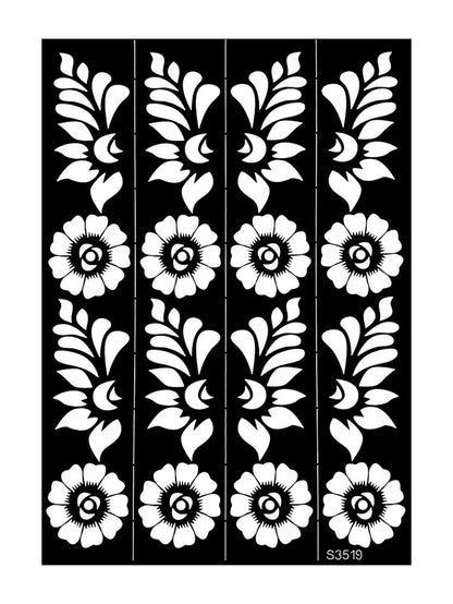 Reusable Henna Stencil for Hand Body Painting Flower Henna Tattoo Template for Women Wedding Festival Body Makeup Tattoo Tools