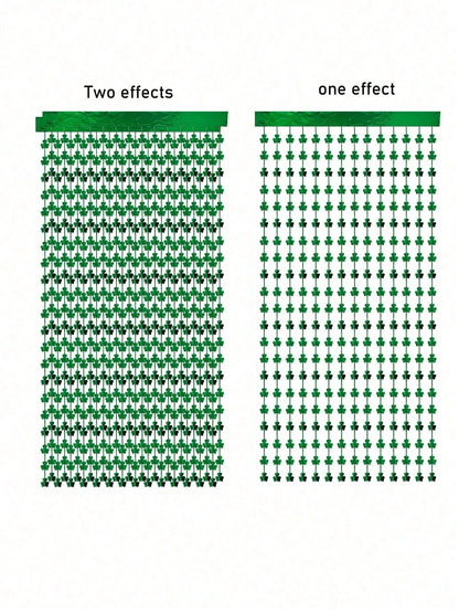 1Pc/2Pcs Clover Garland Backdrop Decorations, Suitable for St. Patrick'S Day Party Background Wall